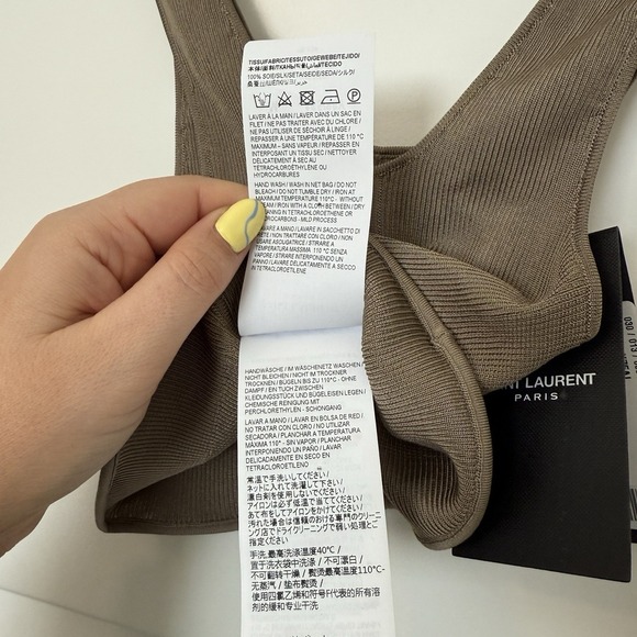 SAINT LAURENT NEW Ribbed Cropped Tank Top Bralette 100% Silk Size Medium $1290 - Picture 8 of 8